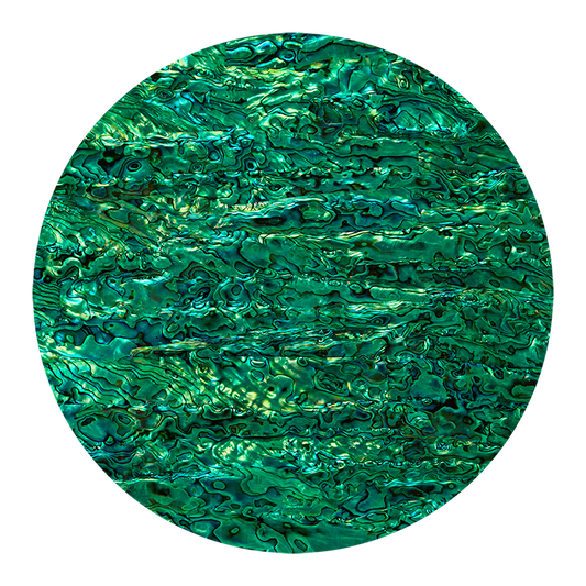 VCPEG200 - RETAIL READY - SHELL VENEER COATED - PAUA EMERALD GREEN - OCEAN SHELL STUDIOS
