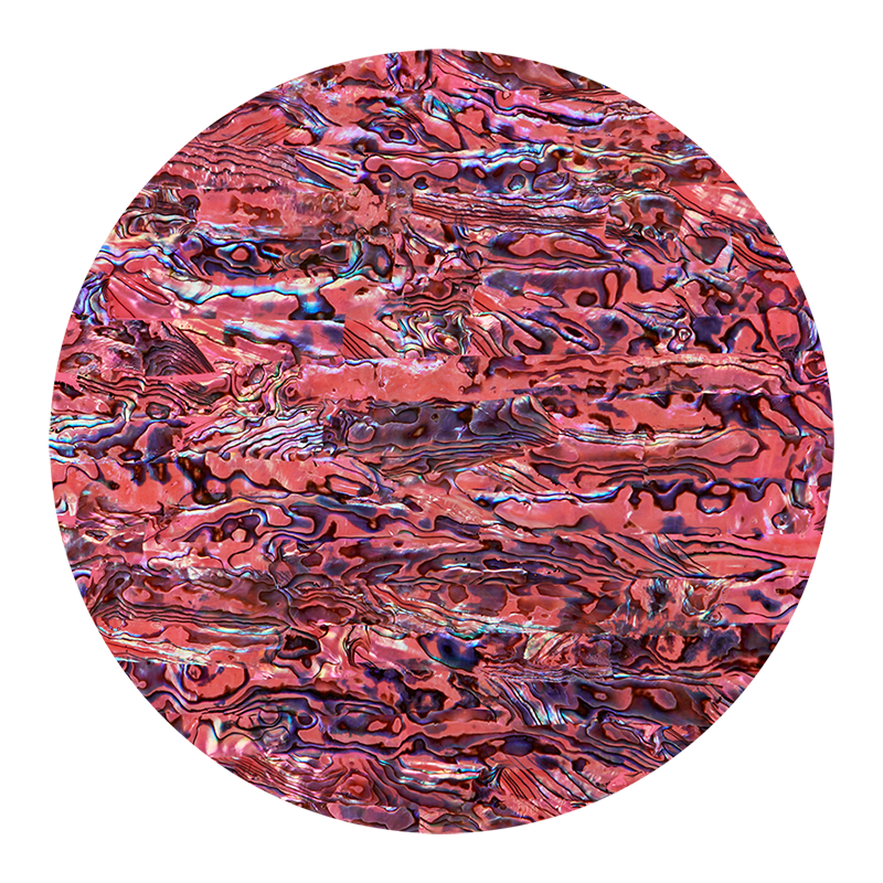 VCPPT200 - RETAIL READY - SHELL VENEER COATED - PAUA PINK TOPAZ - OCEAN SHELL STUDIOS