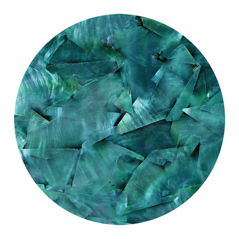 VCWTG200 - RETAIL READY - SHELL VENEER COATED - WMOP TURQUOISE GREEN - OCEAN SHELL STUDIOS