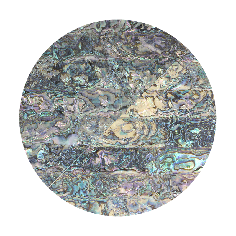 VUMGH240_2 - SHELL VENEER UNCOATED - MEXICAN ABALONE GREEN HEART - OCEAN SHELL STUDIOS