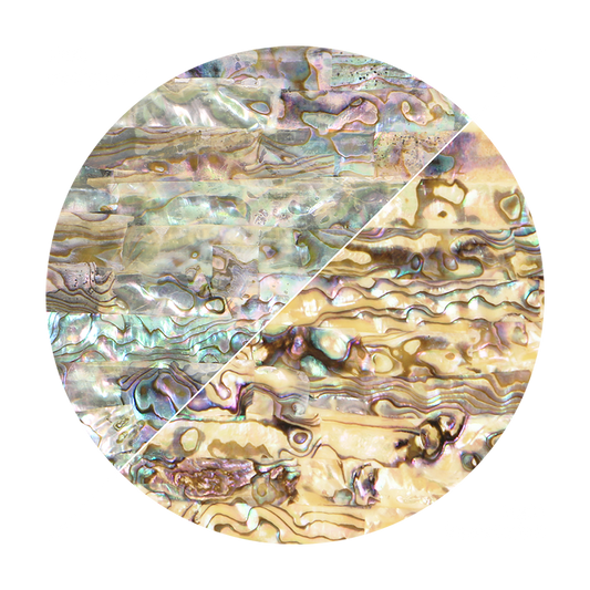 VUMR240_2 - SHELL VENEER UNCOATED - MEXICAN ABALONE GREEN RIPPLE - OCEAN SHELL STUDIOS