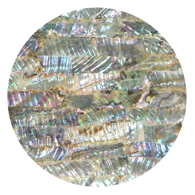 VUMRL240 - SHELL VENEER UNCOATED - MEXICAN ABALONE GREEN RIPPLE LIGHT - OCEAN SHELL STUDIOS