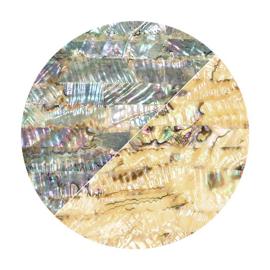 VUMRL240_2 - SHELL VENEER UNCOATED - MEXICAN ABALONE GREEN RIPPLE LIGHT - OCEAN SHELL STUDIOS