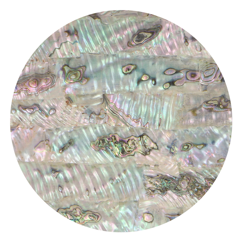 VUMRX240 - SHELL VENEER UNCOATED - MEXICAN ABALONE GREEN RIPPLE XTRA-LIGHT - OCEAN SHELL STUDIOS