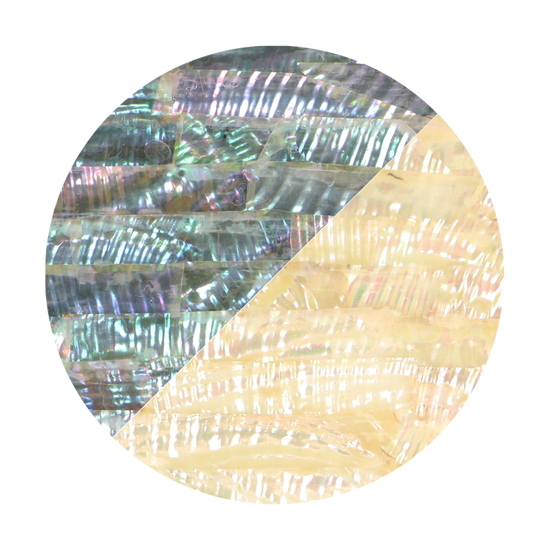VUMWR240_2 - SHELL VENEER UNCOATED - MEXICAN ABALONE WHITE RIPPLE - OCEAN SHELL STUDIOS