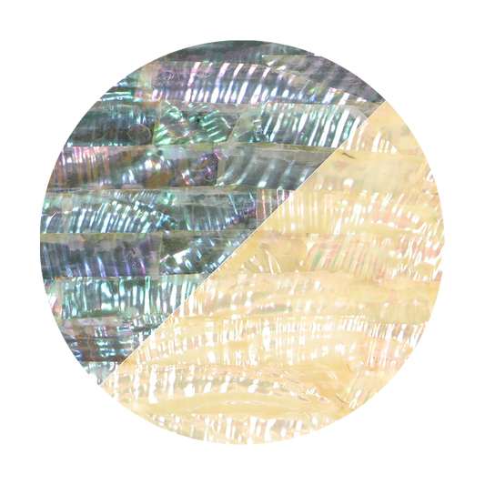 VUMWR240_2 - SHELL VENEER UNCOATED - MEXICAN ABALONE WHITE RIPPLE - OCEAN SHELL STUDIOS