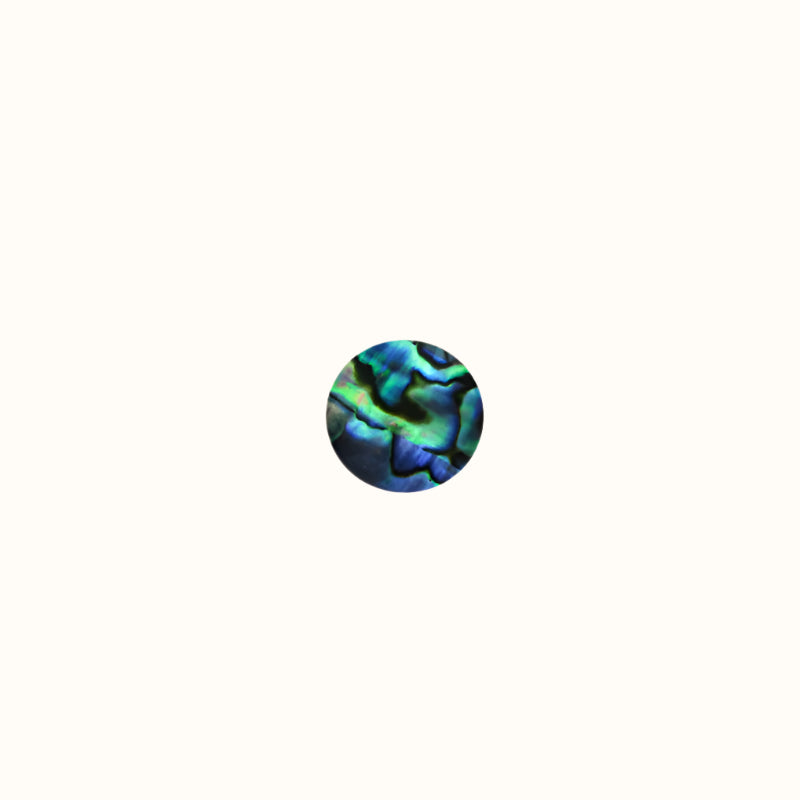 ZSPCS - 5mm (12pcs) GLOSS PAUA VENEER SHAPE - DOT - OCEAN SHELL STUDIOS