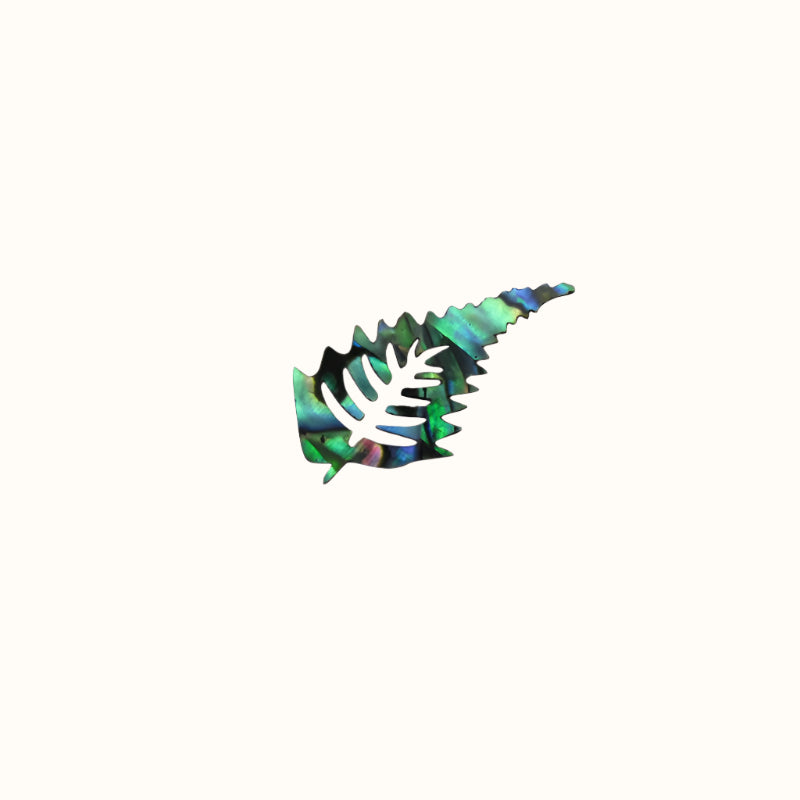 ZSPFS - Small 30mm GLOSS PAUA VENEER SHAPE - FERN - OCEAN SHELL STUDIOS