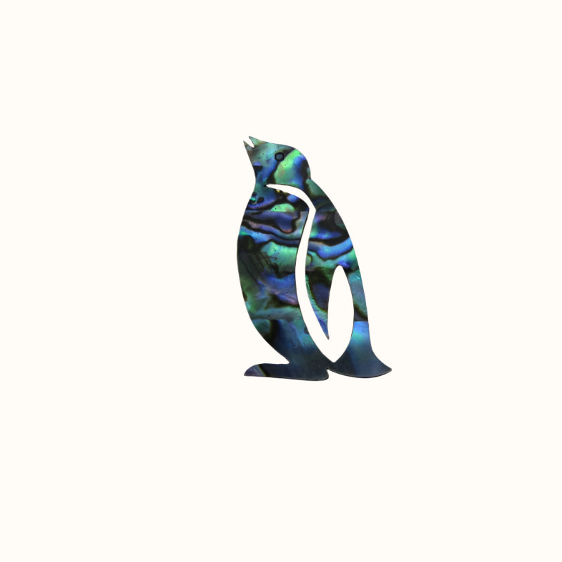ZSPPG - GLOSS PAUA VENEER SHAPE - PENGUIN - OCEAN SHELL STUDIOS