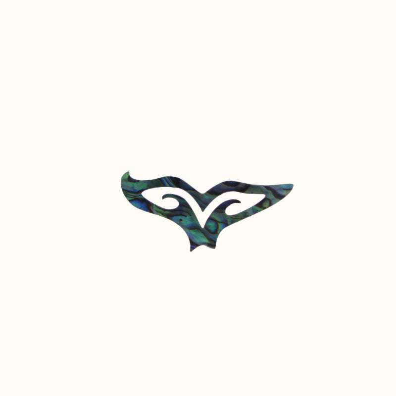ZSPWT - GLOSS PAUA VENEER SHAPE - WHALE TAIL - OCEAN SHELL STUDIOS
