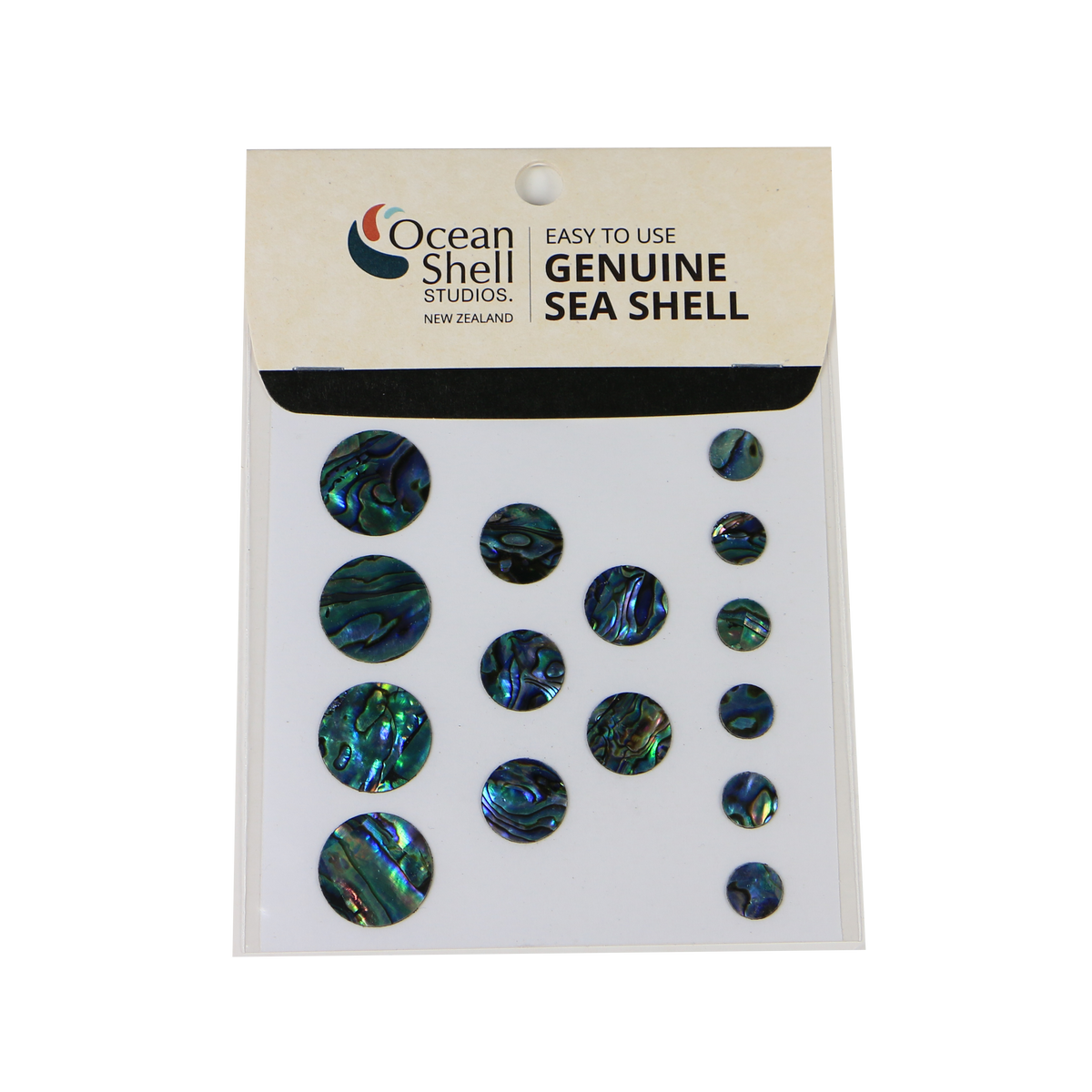 ZTPC - THEME SET - PAUA STICKERS - CIRCLES (15PCS) - OCEAN SHELL STUDIOS