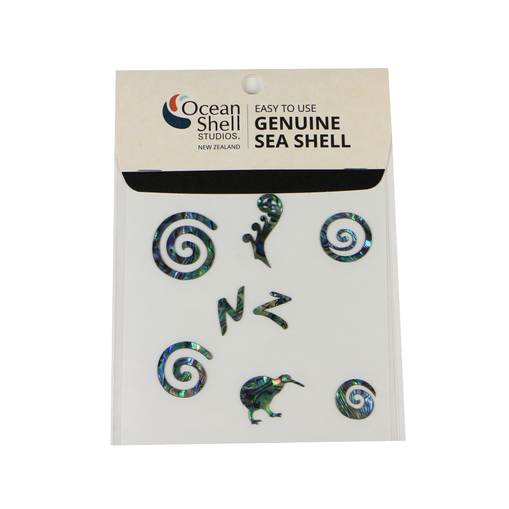 ZTPNZS - THEME SET - PAUA STICKERS - NZ ICONS SMALL (8PCS) - OCEAN SHELL STUDIOS