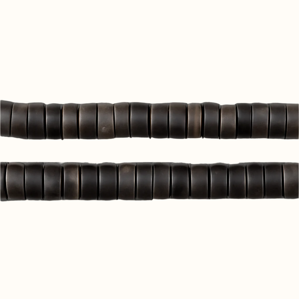 beads - SHELL BEAD - TROCHUS SMOKED DONUT - 5MM (160PCS) - OCEAN SHELL STUDIOS