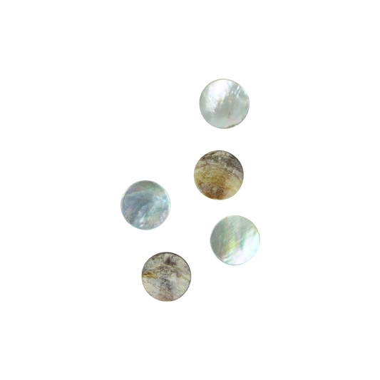 BACCOT25 - 25mm (12pcs) AGOYA - CIRCLE - NATURAL CURVE, ORIGINAL BACK, TUMBLED POLISHED - OCEAN SHELL STUDIOS