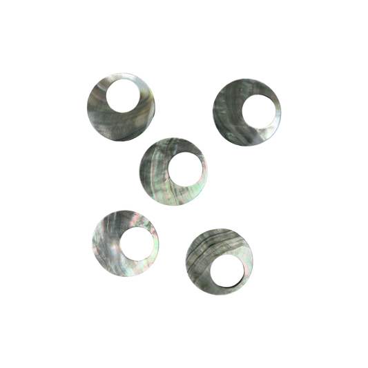 BBCOCCT45 - BMOP - CIRCLE OFFSET HOLE - NATURAL CURVE, CLEAN BACK, TUMBLED POLISHED - OCEAN SHELL STUDIOS