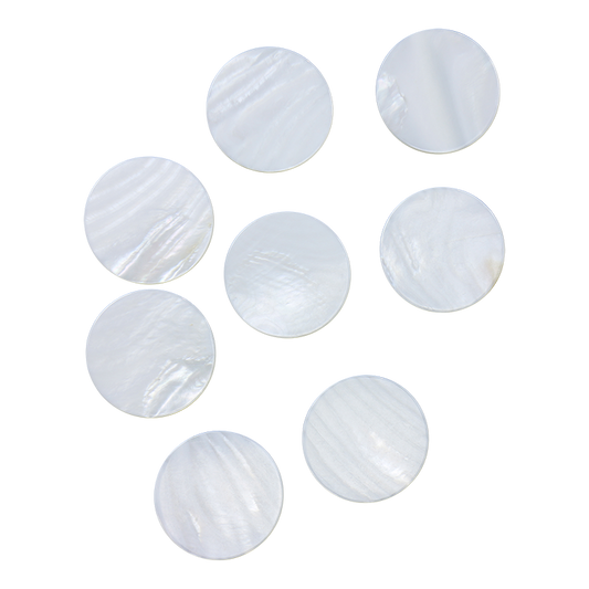 BFCFCT45 - F/W MOP - CIRCLE - FLAT, CLEAN BACK, TUMBLED POLISHED - OCEAN SHELL STUDIOS
