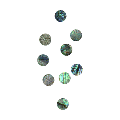 BPCCGT17.5 - PAUA - CIRCLE - NATURAL CURVE, GROUND BACK, TUMBLED POLISHED - OCEAN SHELL STUDIOS