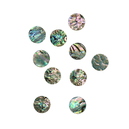 BPCCGT28 - PAUA - CIRCLE - NATURAL CURVE, GROUND BACK, TUMBLED POLISHED - OCEAN SHELL STUDIOS