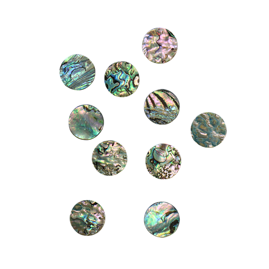 BPCCGT28 - PAUA - CIRCLE - NATURAL CURVE, GROUND BACK, TUMBLED POLISHED - OCEAN SHELL STUDIOS
