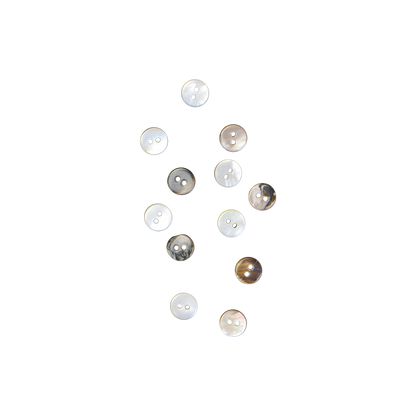 BUB11.25G - 11.25mm [18L] (12pcs) BUTTON BLACK MOTHER OF PEARL - OCEAN SHELL STUDIOS