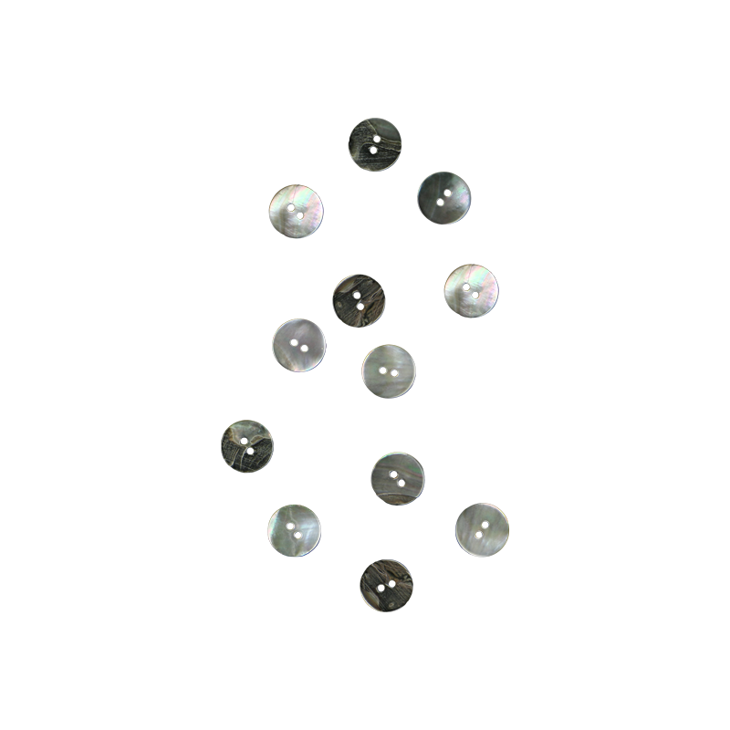 BUB12.5G - 12.5mm [20L] (12 pcs) BUTTON BLACK MOTHER OF PEARL - OCEAN SHELL STUDIOS