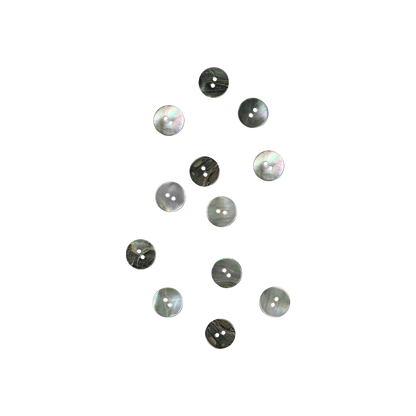 BUB12.5G - 12.5mm [20L] (12 pcs) BUTTON BLACK MOTHER OF PEARL - OCEAN SHELL STUDIOS