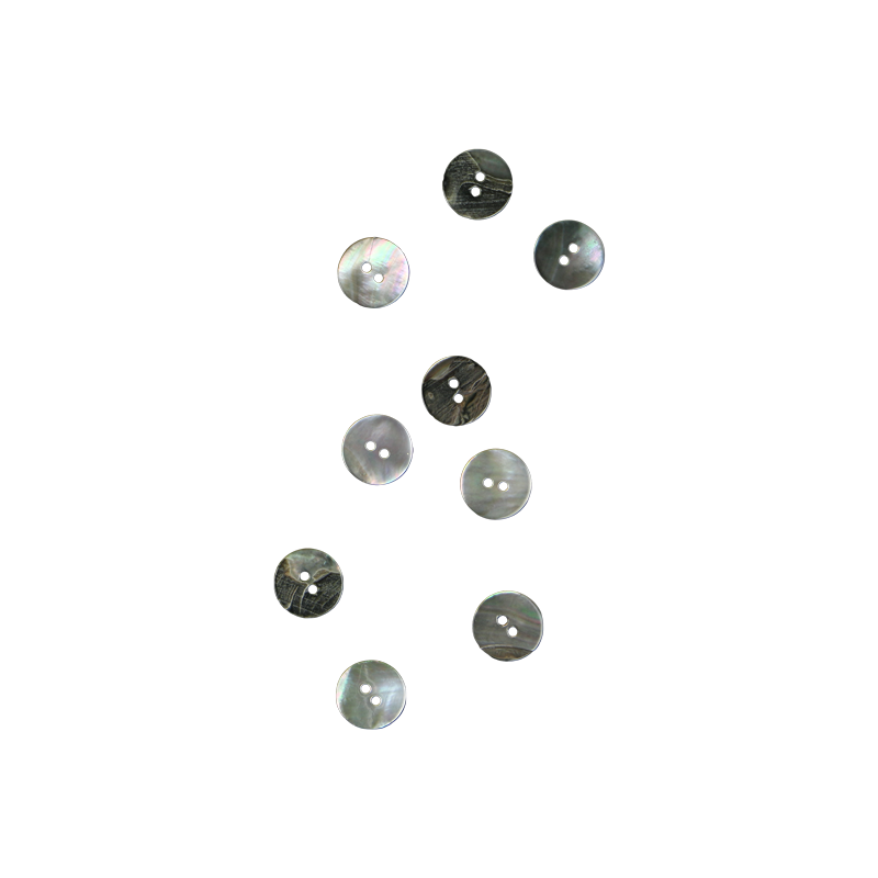 BUB15G - 15mm [24L] (12pcs) BUTTON BLACK MOTHER OF PEARL - OCEAN SHELL STUDIOS