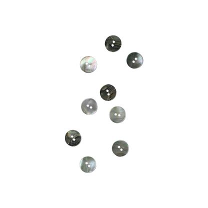 BUB15G - 15mm [24L] (12pcs) BUTTON BLACK MOTHER OF PEARL - OCEAN SHELL STUDIOS