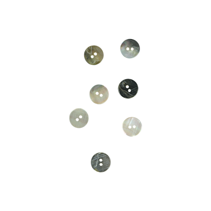 BUB17.5G - 17.5mm [28L] (12pcs) BUTTON BLACK MOTHER OF PEARL - OCEAN SHELL STUDIOS