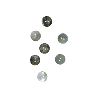 BUB20G_2 - 20mm [32L] (12pcs) BUTTON BLACK MOTHER OF PEARL - OCEAN SHELL STUDIOS