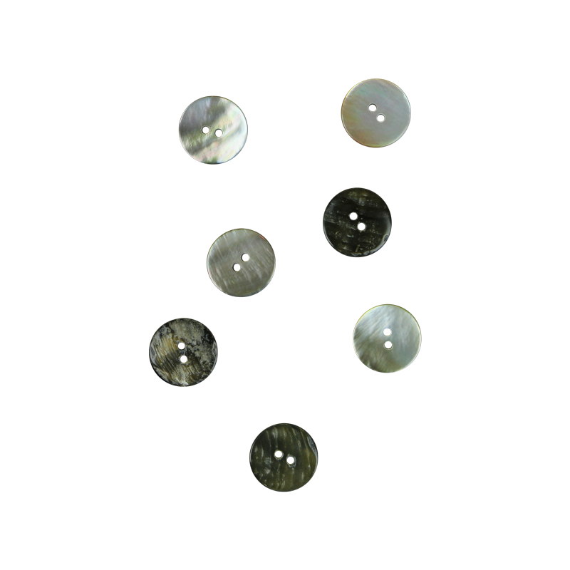 BUB22.5G - 22.5mm [36L] (12pcs) BUTTON BLACK MOTHER OF PEARL - OCEAN SHELL STUDIOS