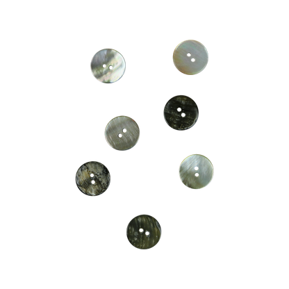 BUB22.5G - 22.5mm [36L] (12pcs) BUTTON BLACK MOTHER OF PEARL - OCEAN SHELL STUDIOS