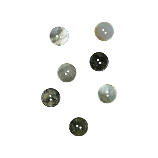 BUB22.5G - 22.5mm [36L] (12pcs) BUTTON BLACK MOTHER OF PEARL - OCEAN SHELL STUDIOS