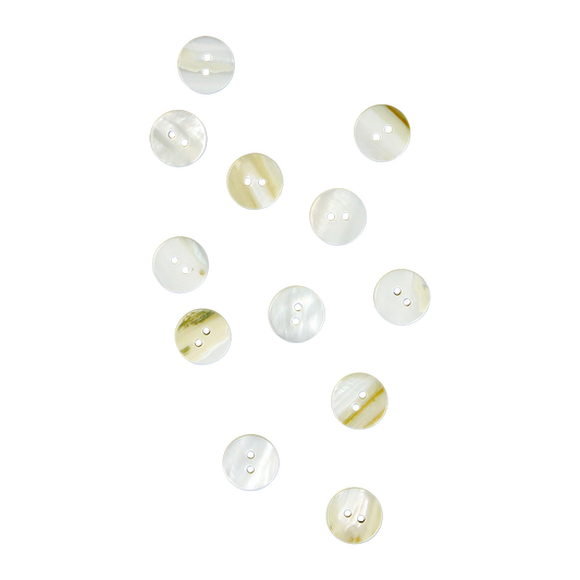 BUFW15G - 15mm [24L] (12pcs) BUTTON FRESHWATER PEARL - OCEAN SHELL STUDIOS