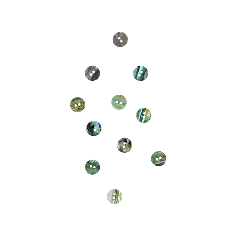 BUP10G - 10mm [16L] (12 pcs) BUTTON PAUA - OCEAN SHELL STUDIOS