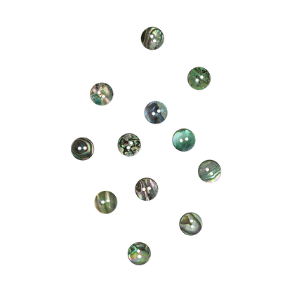 BUP12.5G - 12.5mm [20L] (12 pcs) BUTTON PAUA - OCEAN SHELL STUDIOS