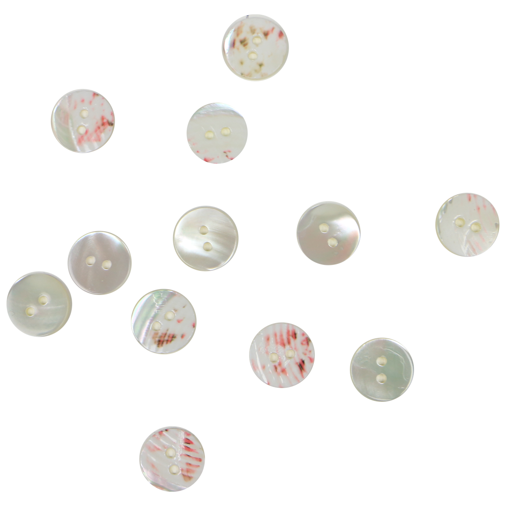 BUT15G - 15mm [24L] (12pcs) SHELL BUTTON - TROCHUS - OCEAN SHELL STUDIOS