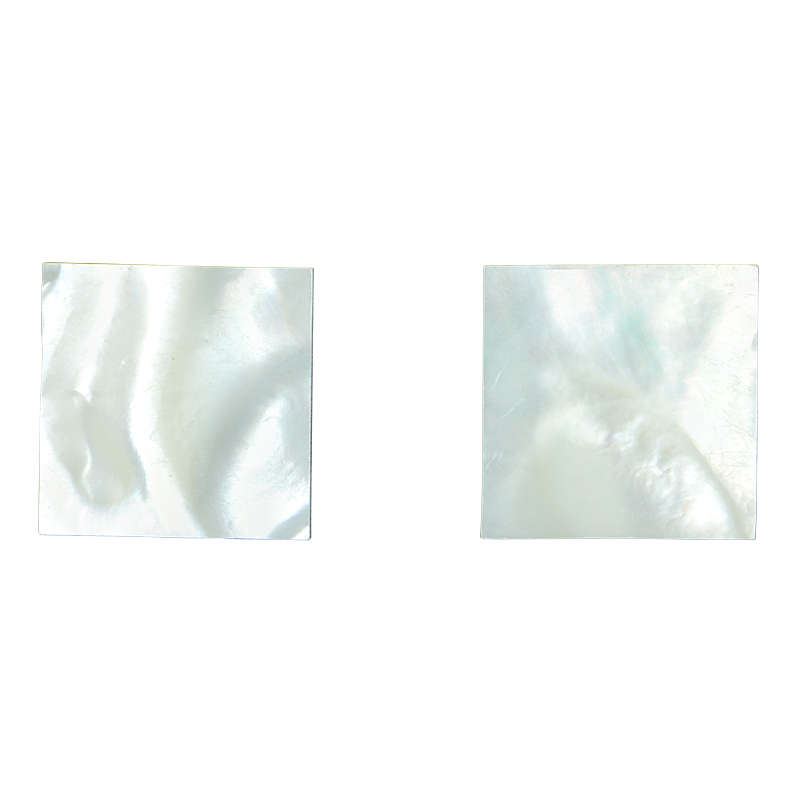 BWSFCN25_2 - 25x25x3mm (12pcs) WMOP WW - SQUARE - FLAT, CLEAN BACK, NOT POLISHED - OCEAN SHELL STUDIOS