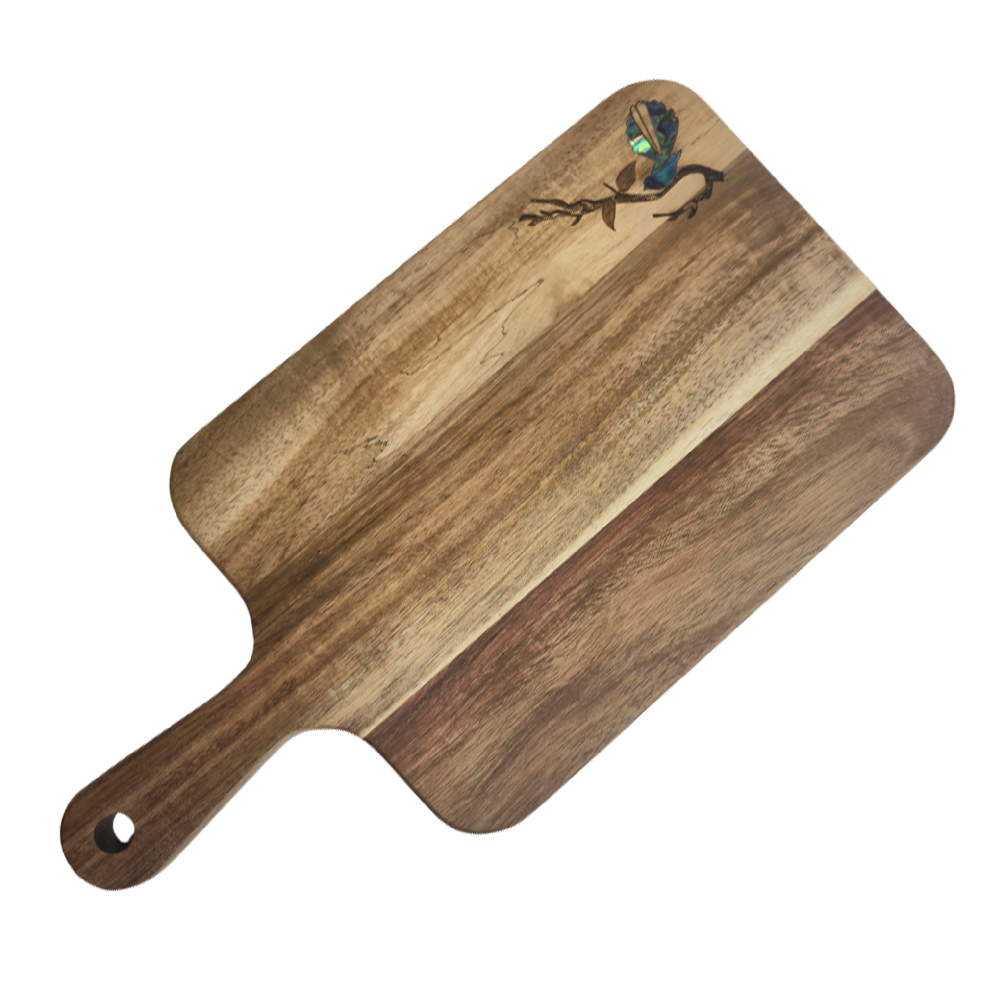 Rectangular Wood Paddle Paua Serving Paddle - Rectangle | Acacia Wood | NZ Made Kitchenwares ...
