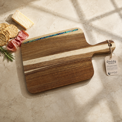 CBPPS_Lifestyle - 350x180x15mm Strip PAUA SERVING PADDLE - RECTANGLE - OCEAN SHELL STUDIOS
