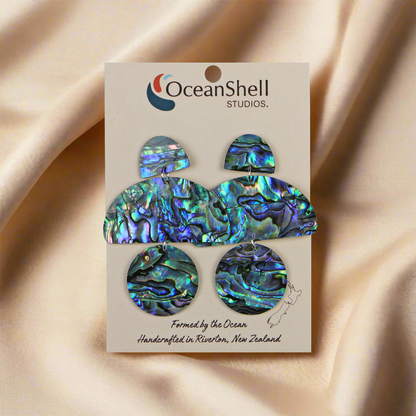 Earrings_0008_Layer-7 - Paua Circles (43*62mm) EARRINGS - THREE PIECE STUD - OCEAN SHELL STUDIOS