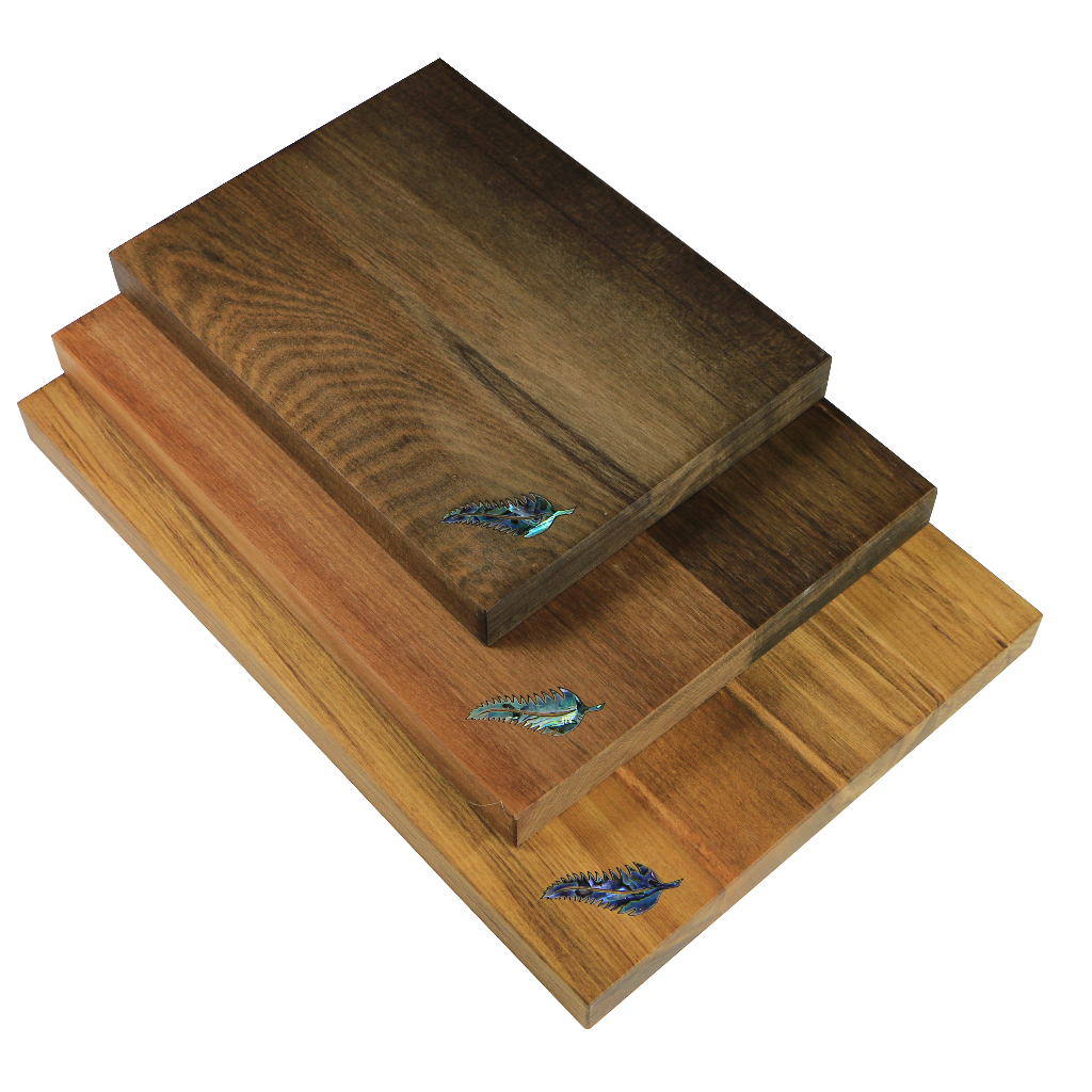 Fern_Cheeseboard - RIMU CHEESE BOARD FERN - WITH KNIFE - OCEAN SHELL STUDIOS