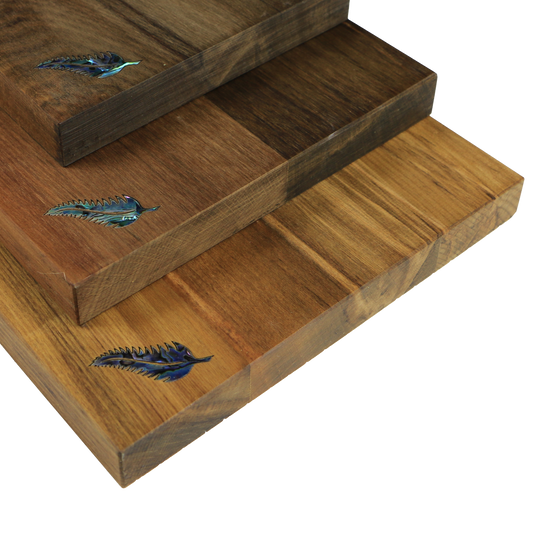 Fern_Cheeseboard_2 - RIMU CHEESE BOARD FERN - WITH KNIFE - OCEAN SHELL STUDIOS