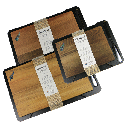 Fern_Cheeseboard_3 - RIMU CHEESE BOARD FERN - WITH KNIFE - OCEAN SHELL STUDIOS