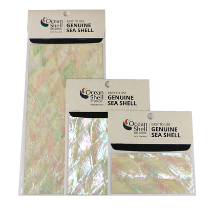 LAP50P - RETAIL READY - SHELL VENEER COATED - ABALONE PEARL NATURAL - OCEAN SHELL STUDIOS
