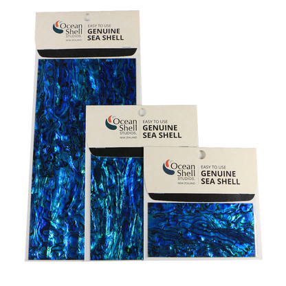 LBT50P - RETAIL READY - SHELL VENEER COATED - PAUA BLUE SAPPHIRE - OCEAN SHELL STUDIOS