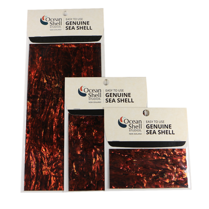 LGOT50P - RETAIL READY - SHELL VENEER COATED - PAUA COPPER RED - OCEAN SHELL STUDIOS