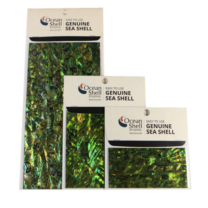 LLPT50P - RETAIL READY - SHELL VENEER COATED - PAUA PERIDOT GREEN - OCEAN SHELL STUDIOS