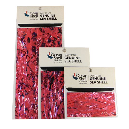 LPKT50P - RETAIL READY - SHELL VENEER COATED - PAUA PINK TOPAZ - OCEAN SHELL STUDIOS