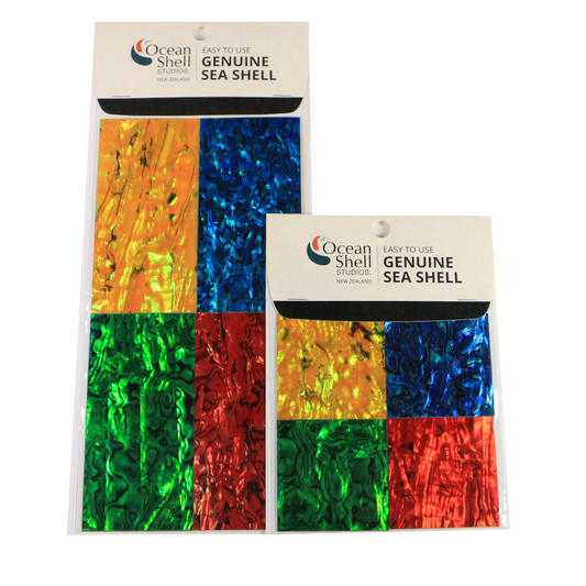 LTP4 - SHELL VENEER COATED - PRIMARY TINTS - OCEAN SHELL STUDIOS
